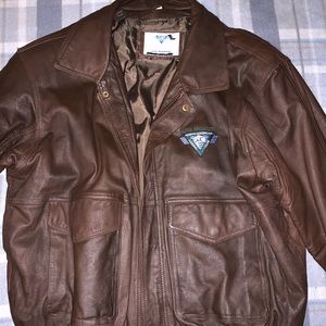 Leather North American fishing club jacket